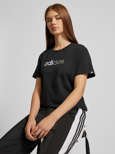 ADIDAS SPORTSWEAR T-shirt met strass-steentjes, model 'Holiday' Zwart - 3