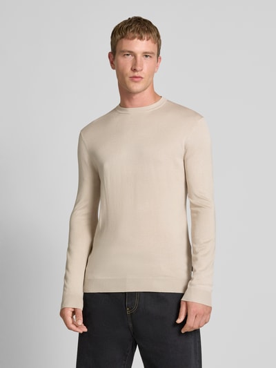 Only & Sons Regular Fit Strickpullover aus Viskose-Mix Modell 'WYLER' Beige 4