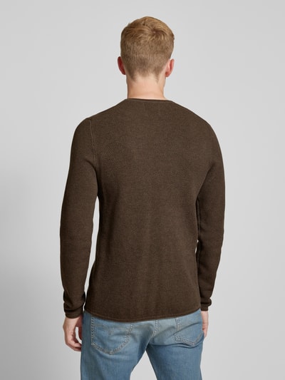 MCNEAL Gebreide pullover met ronde hals Donkerbruin gemêleerd - 5