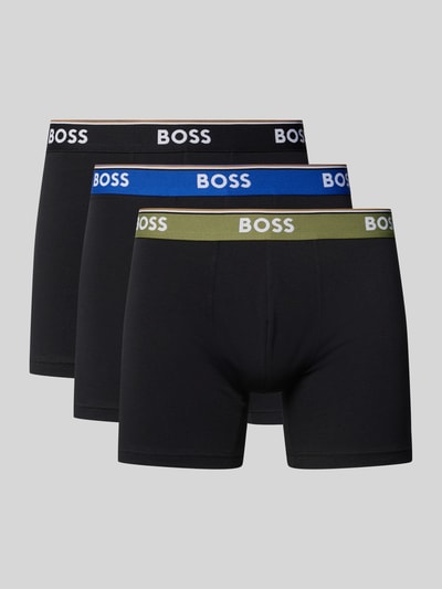 BOSS Trunks mit elastischem Label-Bund Modell 'Power' im 3er-Pack Black 1