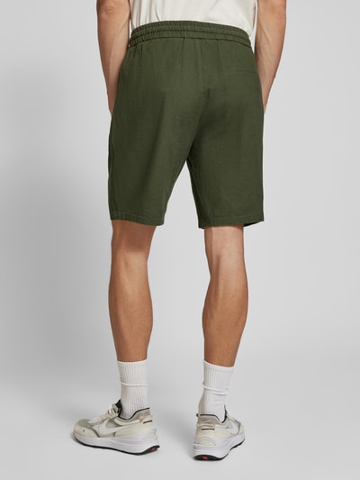 Only & Sons Korte broek van een mix van katoen en linnen, model 'LINUS' Olijfgroen - 5