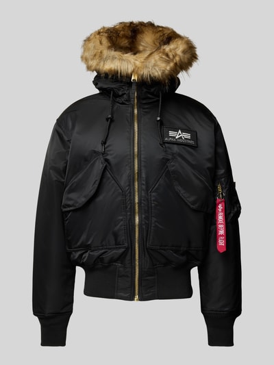 Alpha Industries Bomberka z detalem z logo Czarny 2