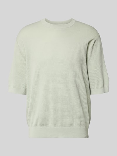 Produktfoto, Relaxed Fit T-Shirt aus reiner Baumwolle Modell 'TORINO' von SELECTED HOME, strickoptik, jasny kolor, strukturalna powierzchnia