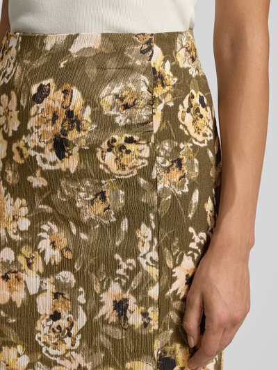 Zero Spódnica midi z rozcięciem z boku Khaki 3