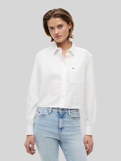 Tommy Jeans Relaxed Fit Hemdbluse aus reiner Baumwolle Weiss 4