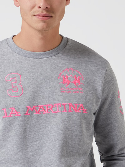 La Martina Bluza z logo  Jasnoszary 3