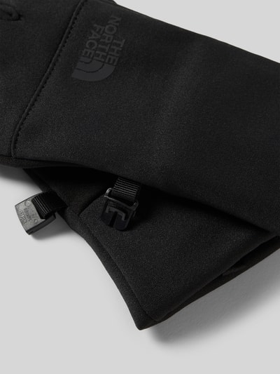 Produktfoto, Fingerhandschuhe mit Logo Modell 'ETIP' von The North Face, schwarze Farbe, glatte Struktur, dezentes Logo, Herren Handschuhe