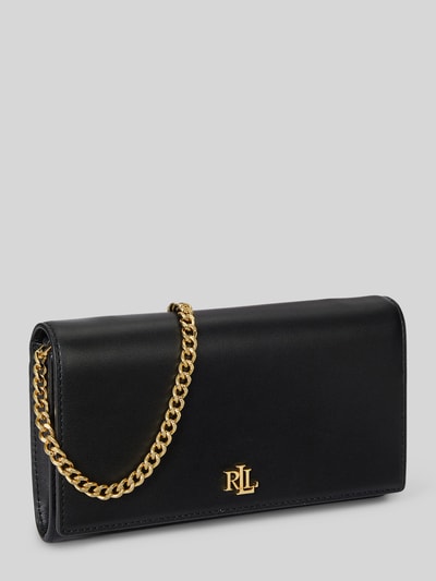 Lauren Ralph Lauren Torba na ramię z czystej skóry z detalem z logo Czarny 2