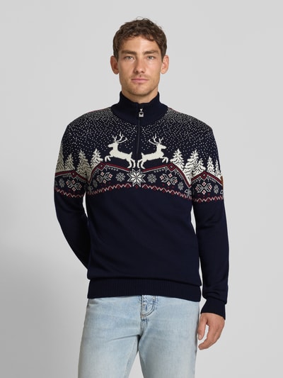 Dale of Norway Wollen pullover met schipperskraag Marineblauw - 4