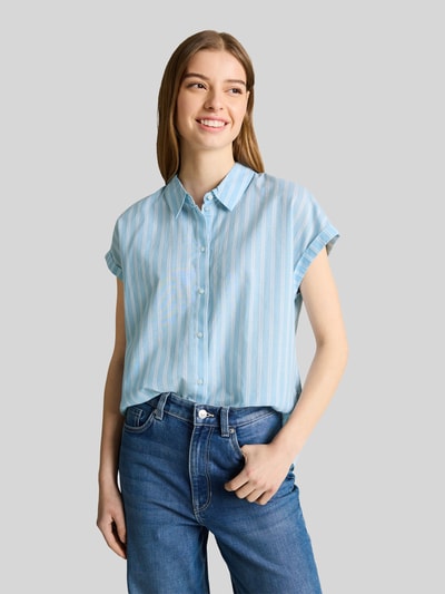 Tom Tailor Denim Bluzka o kroju relaxed fit z czystej bawełny Jasnoniebieski 4