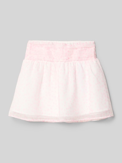 Productfoto, Rock aus Organza im Allover-Look Modell 'EMERSON' van Abercrombie&Fitch in zachtroze en wit, recht model, all-over look, bandwijdte maat 134: 31 cm, totale lengte maat 134: 33 cm