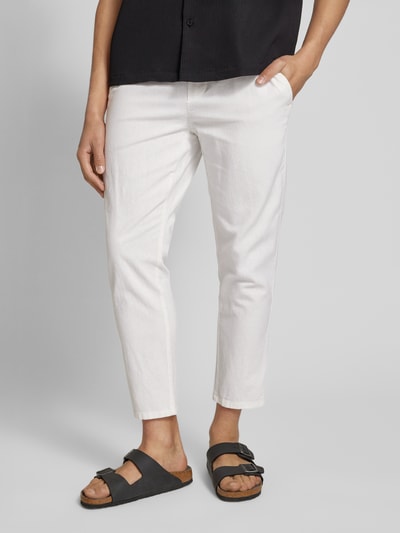 Only & Sons Cropped Stoffhose aus Leinen-Mix Modell 'LINUS' Weiss 4