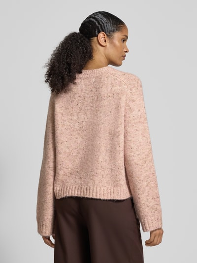 Vero Moda Sweter z dzianiny o kroju regular fit z dodatkiem wełny model ‘INGRID’ Jasnoróżowy melanż 5