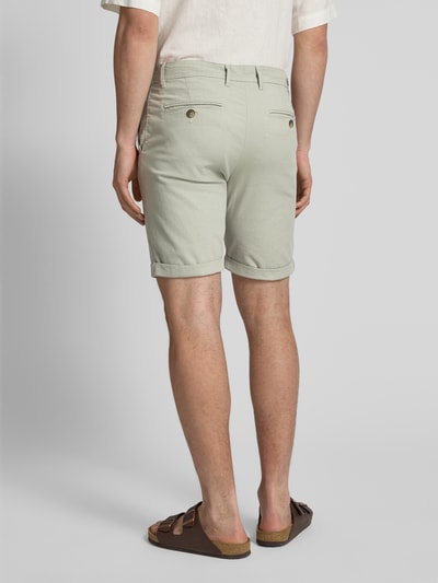 SELECTED HOMME Slim fit korte broek met structuurmotief, model 'LUTON' Rietgroen - 5