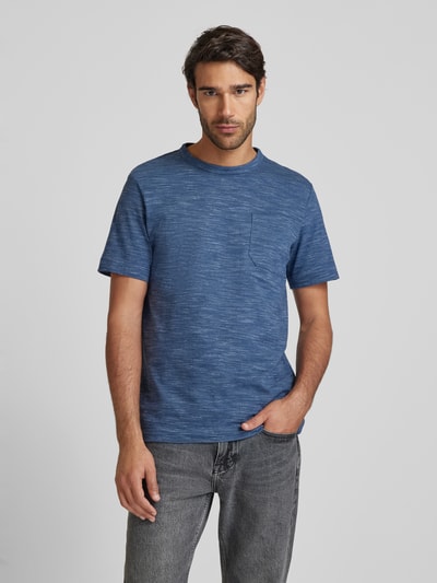 Tom Tailor Regular Fit T-Shirt aus Baumwoll-Mix mit Brusttasche Blau 4