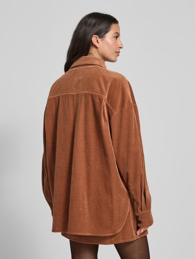 Gestuz Relaxed Fit Hemdbluse aus Cord Modell 'cortes' Camel 5