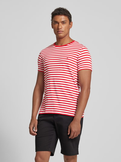 Tommy Hilfiger T-shirt met labelstitching Rood - 4