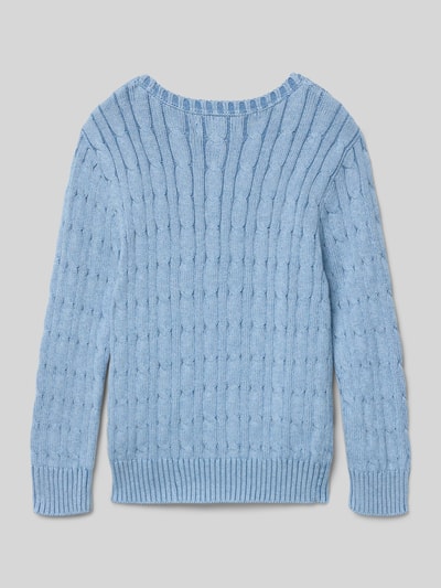 Polo Ralph Lauren Kids Regular Fit Strickpullover aus reiner Baumwolle Blau 3