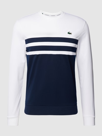 Lacoste Sweatshirt in Two-Tone-Machart Marine 2