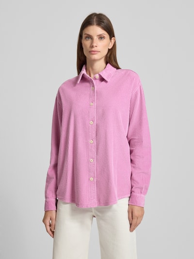 American Vintage Relaxed fit overhemdblouse van corduroy, model 'PADOW' Rosé - 4