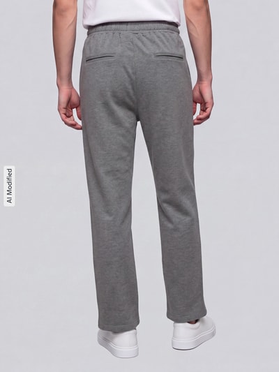 Don´t Waste Culture Loose Fit Sweathose aus reiner Baumwolle Modell 'LINO' Mittelgrau Melange 5