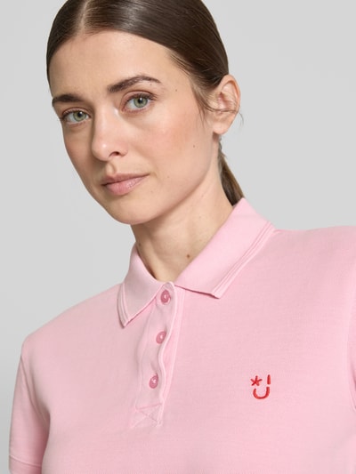 Jake*s Casual Poloshirt mit Motiv-Stitching Fuchsia 3