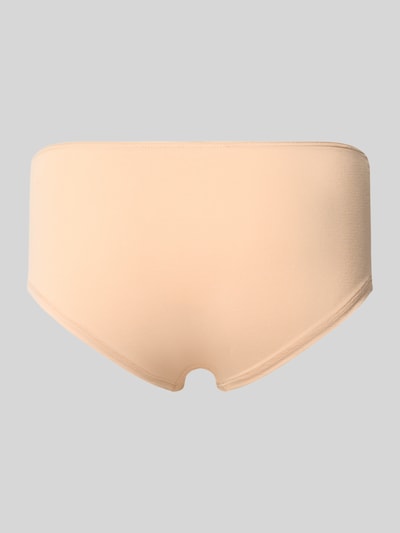 Produktfoto, Slip met Logo en elastische band van SKINY, mix van katoen en elastaan, nauwsluitende pasvorm, beige, glad oppervlak