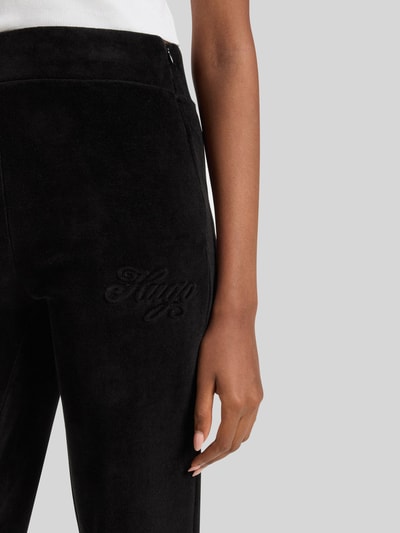 Hugo Blue Spodnie dresowe o kroju slim fit z mieszanki bawełny model ‘NESSA’ Czarny 3