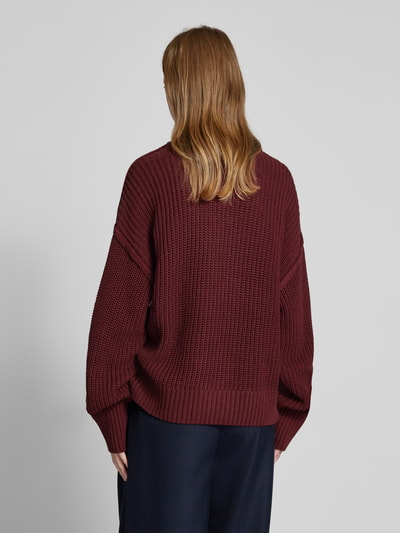 JAKE*S STUDIO WOMAN Oversized Strickpullover mit Strukturmuster Dunkelrot 5