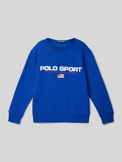 Polo Sport Sweatshirt met labelprint Koningsblauw - 1