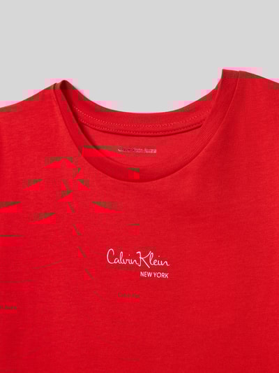 Calvin Klein Jeans Regular fit T-shirt met logoprint, model 'Signature' Rood - 2