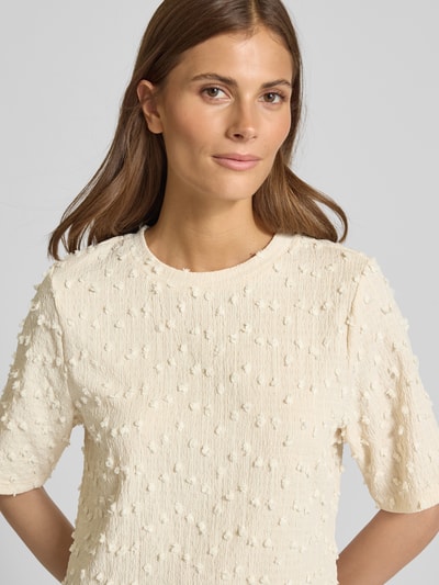 Jake*s Collection T-Shirt mit Zierbesatz Ecru 3