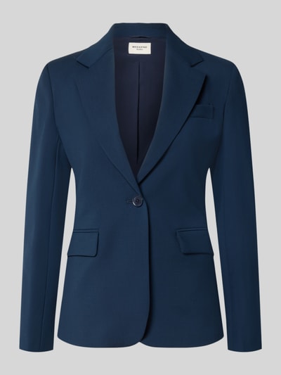 Produktfoto, dunkelblauer Regular Fit Longblazer aus reiner Schurwolle Modell 'WKDLAMINE' von Weekend Max Mara, glatte Struktur