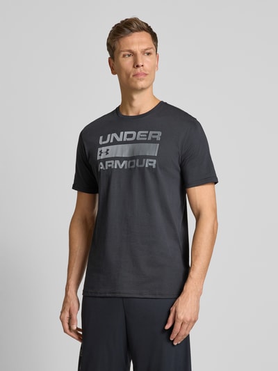 Under Armour T-shirt met labelprint, model 'TEAM ISSUE' Zwart - 4