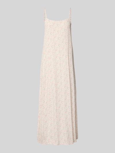 Produktfoto, schmales Freizeitkleid aus reiner Viskose Modell 'BARRI' von Pieces, Maxi-Länge, florales Allover-Muster, helle Farben, Webware