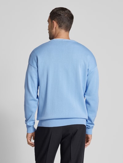 Iceberg Gebreide pullover met motief, model 'MAGLIA GIROCOLLO' Hemelsblauw - 5