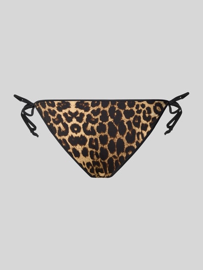 Produktfoto, Bikinihose mit seitlicher Schnürung Modell 'TRIA' von Neo Noir, Leopardmuster, Stretch-Material, körpernahe Passform, Allover-Look