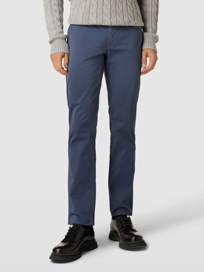 BOSS Orange Slim fit chino met labeldetail, model 'Schino' Blauw - 4