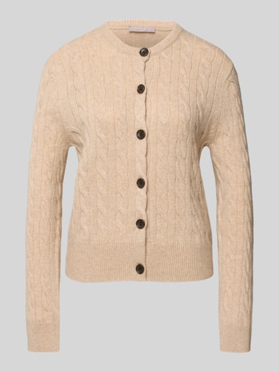 Christian Berg Woman Selection Gebreid jack van wolmix met structuurmotief Ecru - 2