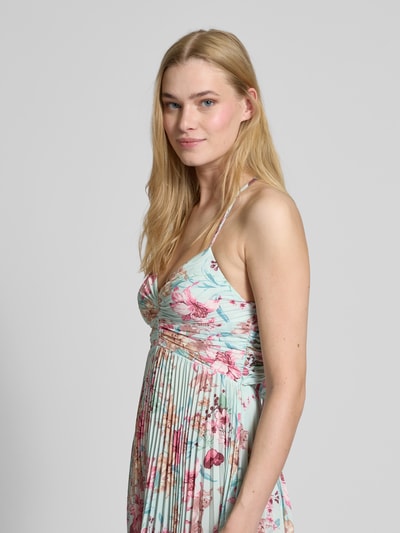 ADLYSH Knielanges Cocktailkleid mit Plisseefalten Hellblau 3