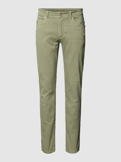 Christian Berg Men Slim Fit Jeans mit Gesäßtaschen Oliv 2