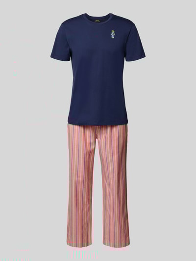 Polo Ralph Lauren Underwear Relaxed Fit Pyjama Set mit Logo-Stitching Modell 'Sleep' Marine 1
