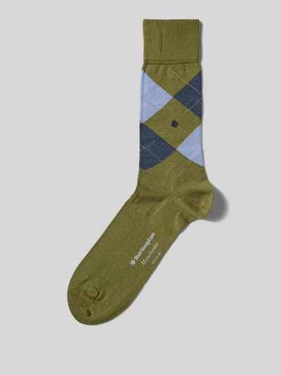 Burlington Socken mit Allover-Muster Modell 'MANCHESTER' Schilf 1