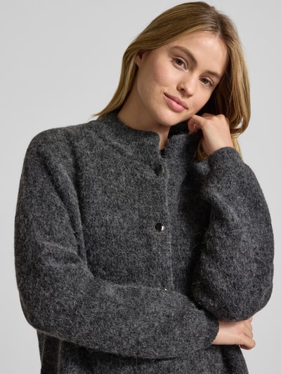 Gestuz Gebreid jack met knoopsluiting, model 'Alpha' Antraciet - 3