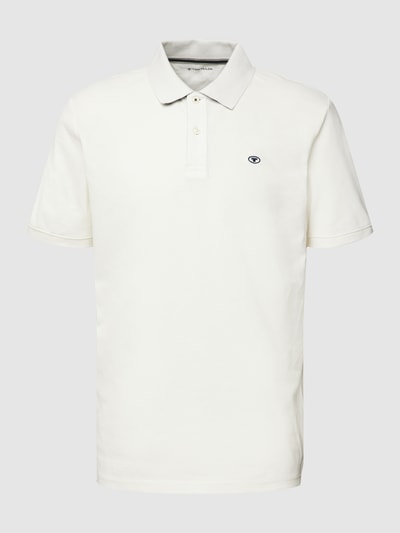 Tom Tailor Poloshirt met labelstitching, model 'PK Basic Zusatz' Offwhite - 2