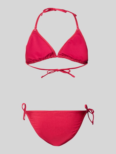 Produktfoto, Slim Fit Bikini-Set mit Logo-Applikation von Shiwi in Rot aus Elastischer-Material-Mix, Damen Bikini-Set mit Neckholder