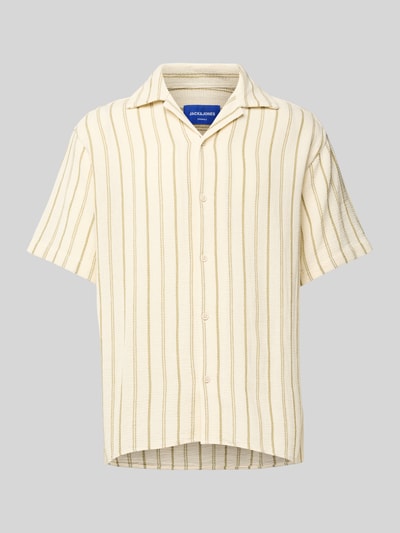Jack & Jones Koszula casualowa o kroju regular fit z kołnierzykiem typu resort model ‘COBA’ Khaki 2