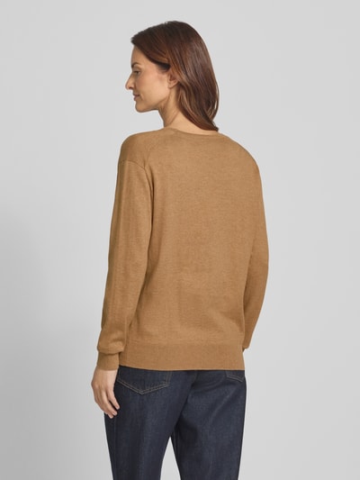 Polo Ralph Lauren Strickpullover mit Logo-Stitching und V-Ausschnitt Camel 5