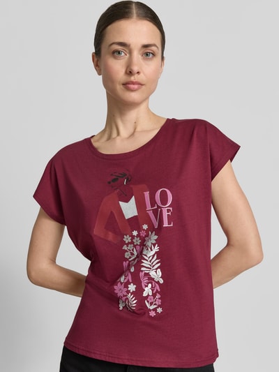 Christian Berg Woman t-shirt z nadrukiem z motywem i okrągłym dekoltem Czekoladowy 3