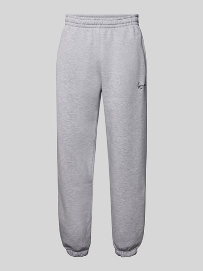 KARL KANI Relaxed Fit Sweatpants mit Label-Stitching Hellgrau Melange 2